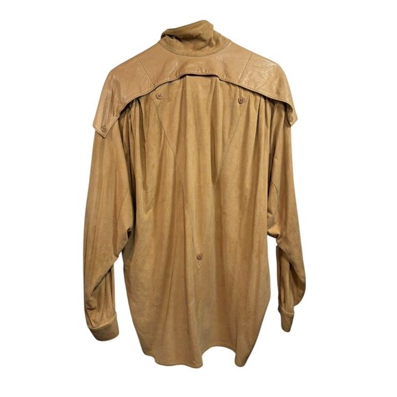 Vintage Suede Shacket Womens Medium Tan Liz Roberts X Robert Elliot Neutral Boho - Picture 2 of 5